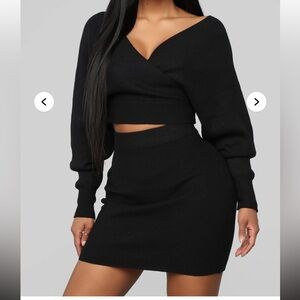 New Fashion Nova Black Mini Skirt Set